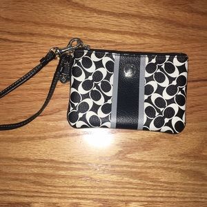 Black and White Coach Wristlet